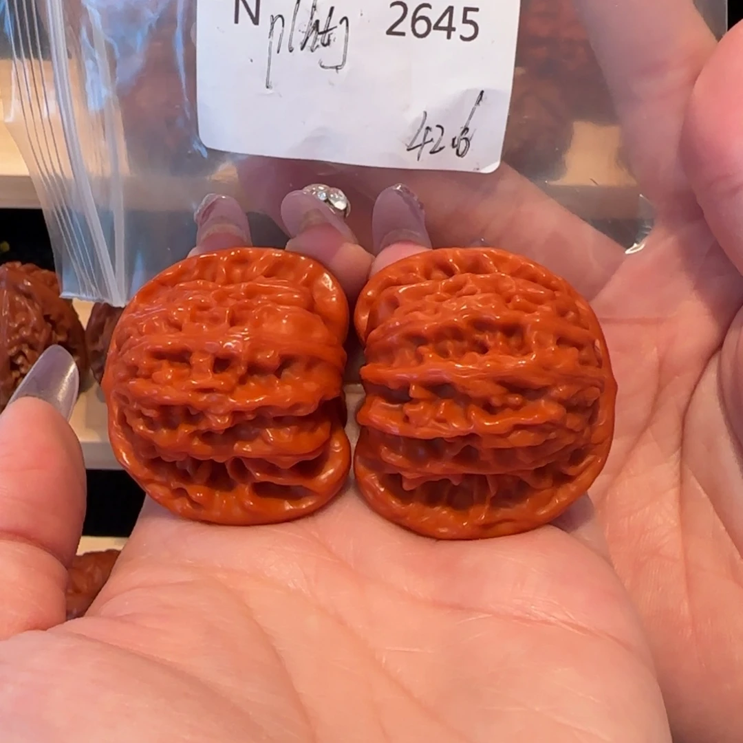 葱***儿文玩核桃吊坠玉化盘龙虎头42精品