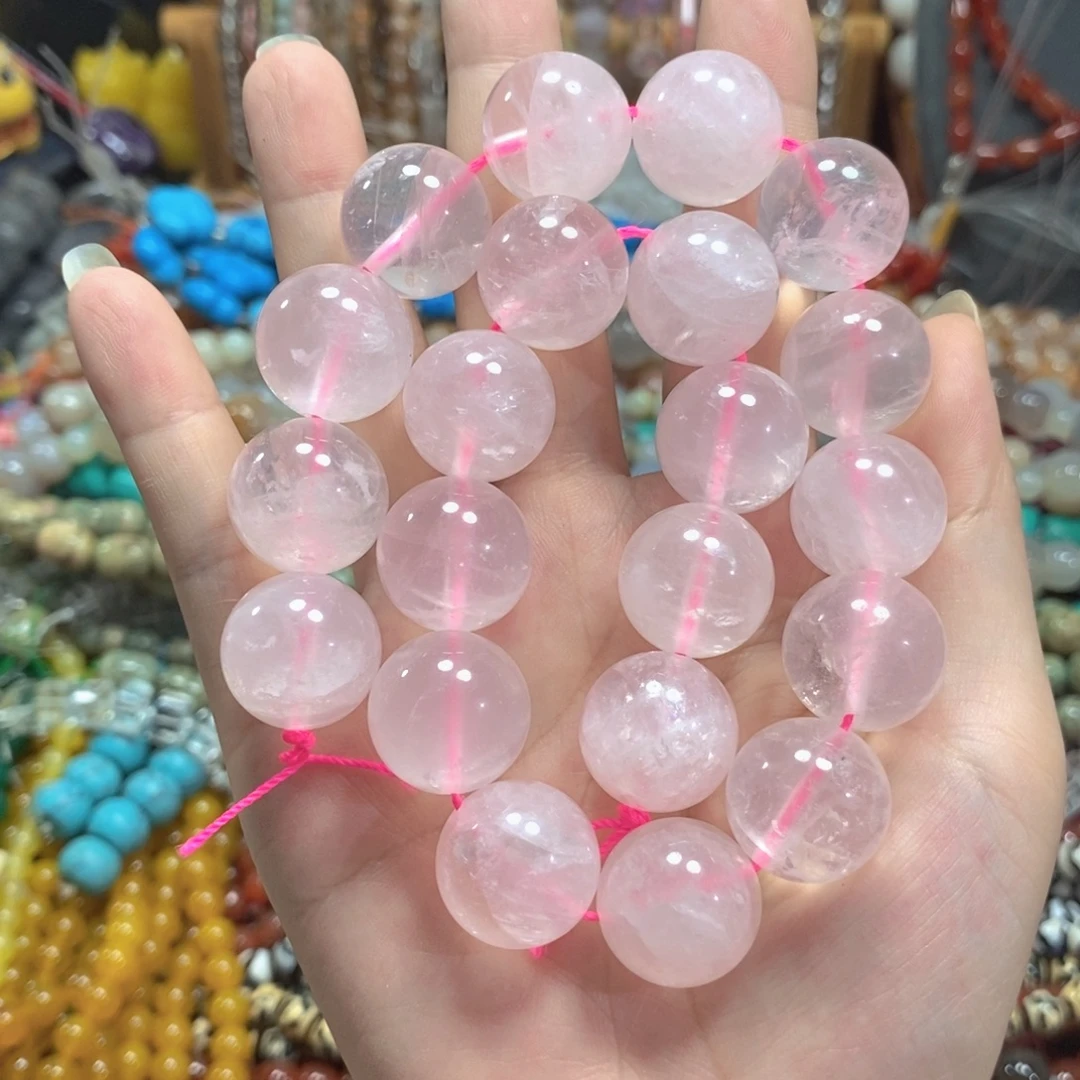 玛瑙/玉髓未镶嵌珠宝半成品星光粉一条卡19mm