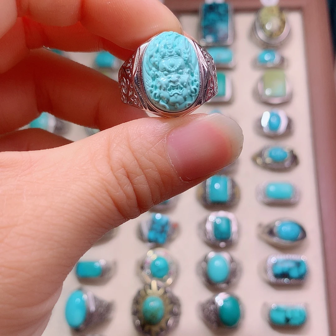 绿松石银S925镶嵌挂件