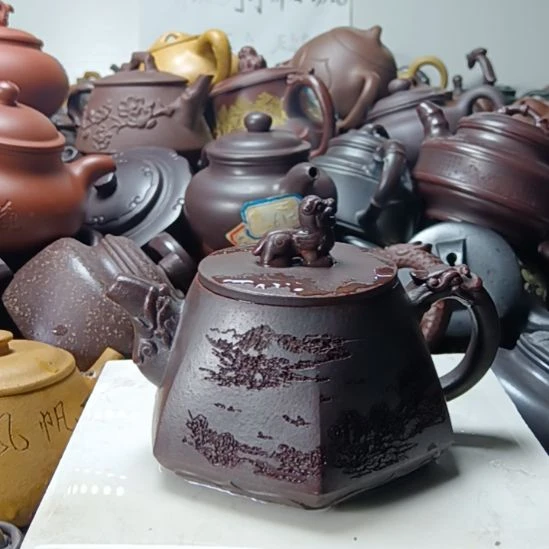 紫砂茶壶宜兴原矿紫金古红泥柴烧手工450《紫砂壶