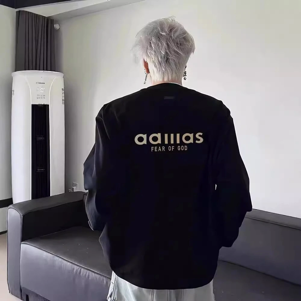 ESSENTIALS新款秋冬季潮牌加绒字母印花圆领卫衣男女百搭上衣