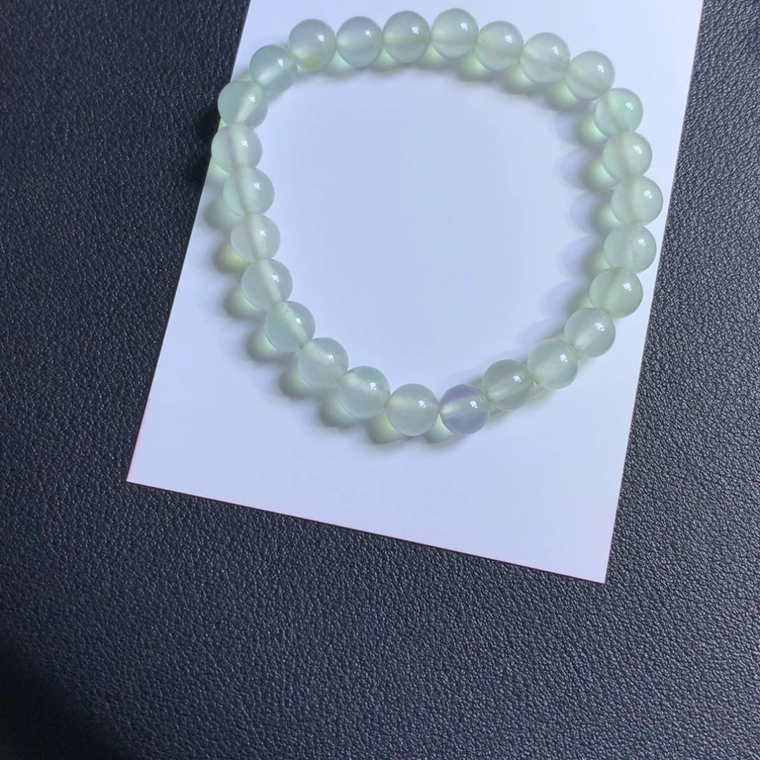 柒**缅甸翡翠白冰珠串
