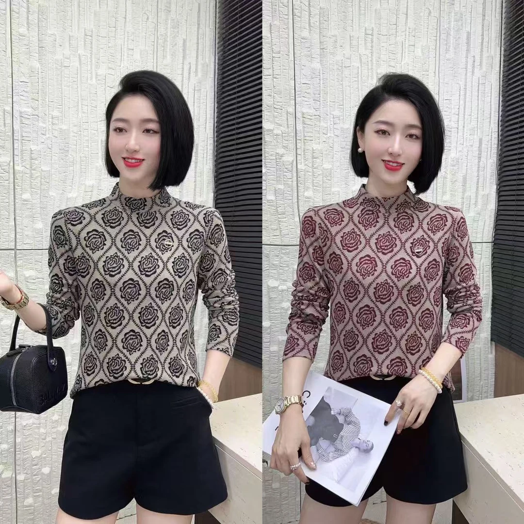 695#冬季加厚磨毛圆领内搭长袖显瘦T恤（XL~5XL 90~160斤）