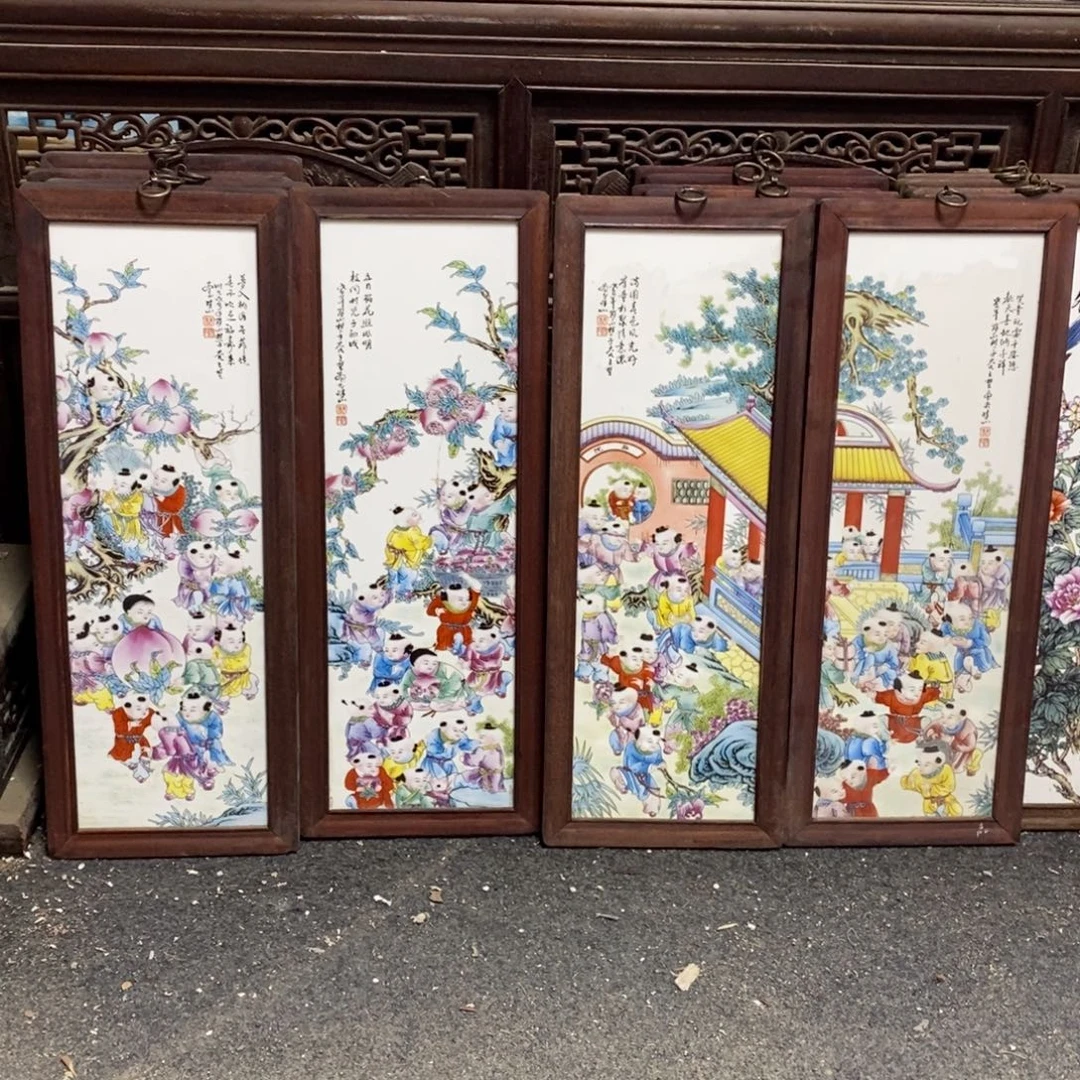 瓷55*21*4 景德镇瓷板画柴窑烧制