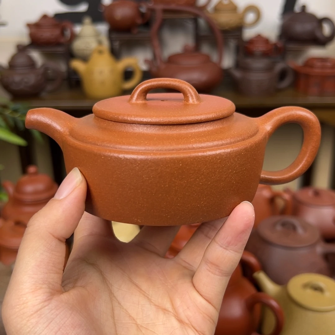 紫砂茶壶紫砂壶线韵黄降坡150cc