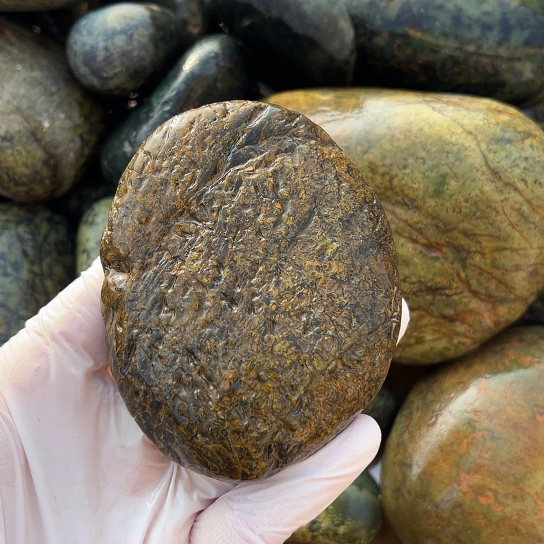 未镶嵌蛇纹石玉西藏藏玉药王石麦*