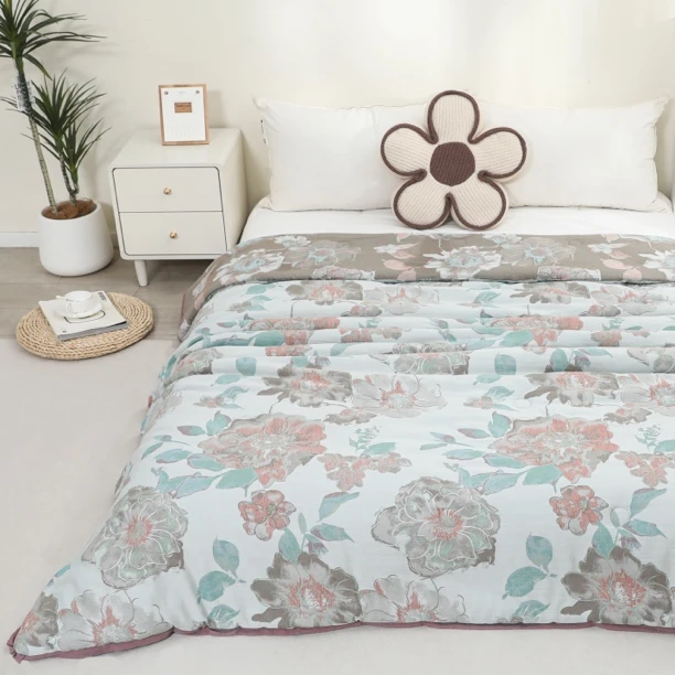 【花吟彩绘】云锦棉色织提花 200*230 4.5 双人四季被