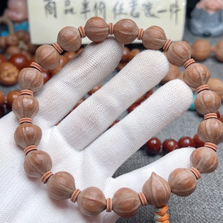 弹****橄榄核手串1.3+蜜桃