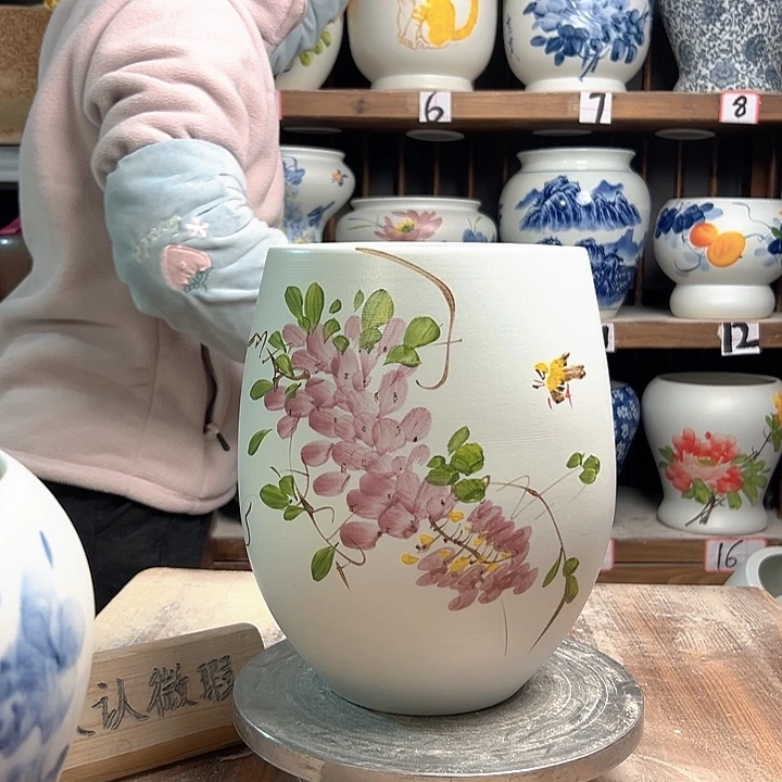 陶但盆紫藤款新款请陶瓷陶瓷