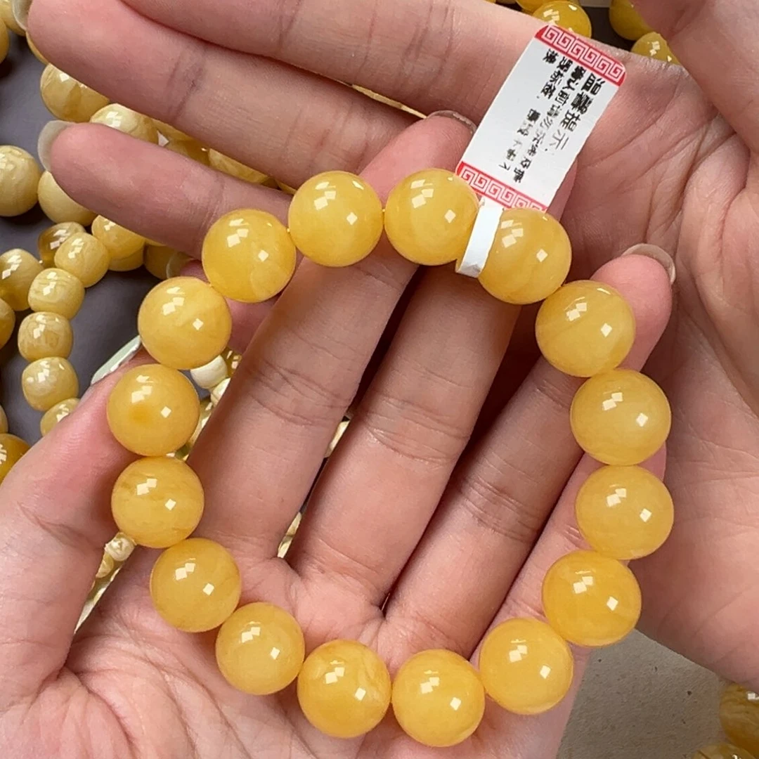 轻***未镶嵌琥珀手链22.7焦皮