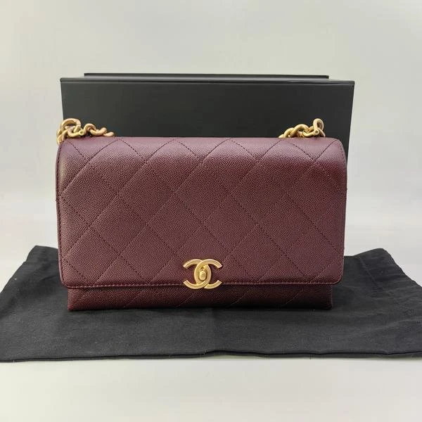 95新 Chanel/香奈儿 范大范 handle bag酒红色/5222 7813