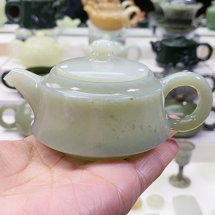 未镶嵌和田玉挂件茶壶120m l