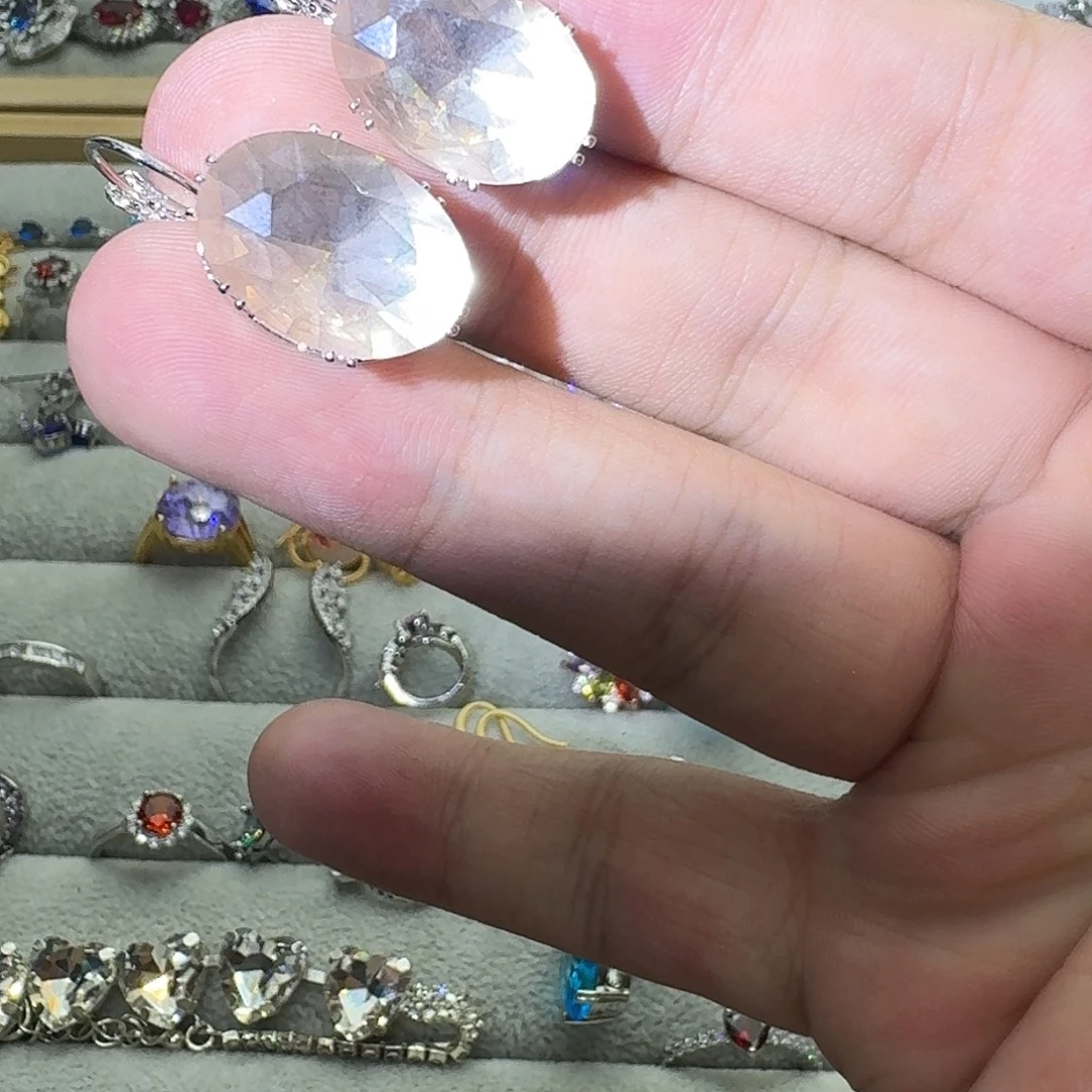 银S925镶嵌戒指水晶
