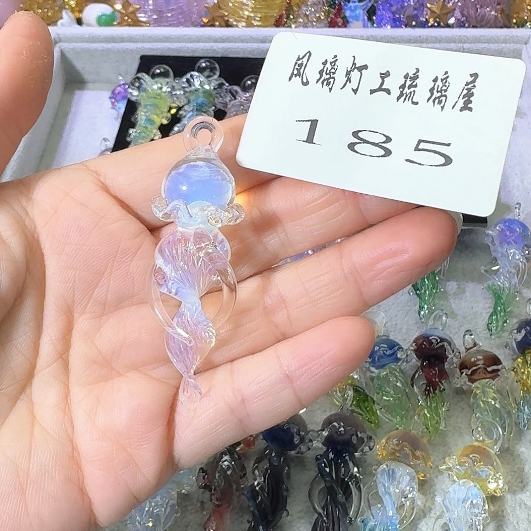 玻璃颈饰185水母吊坠