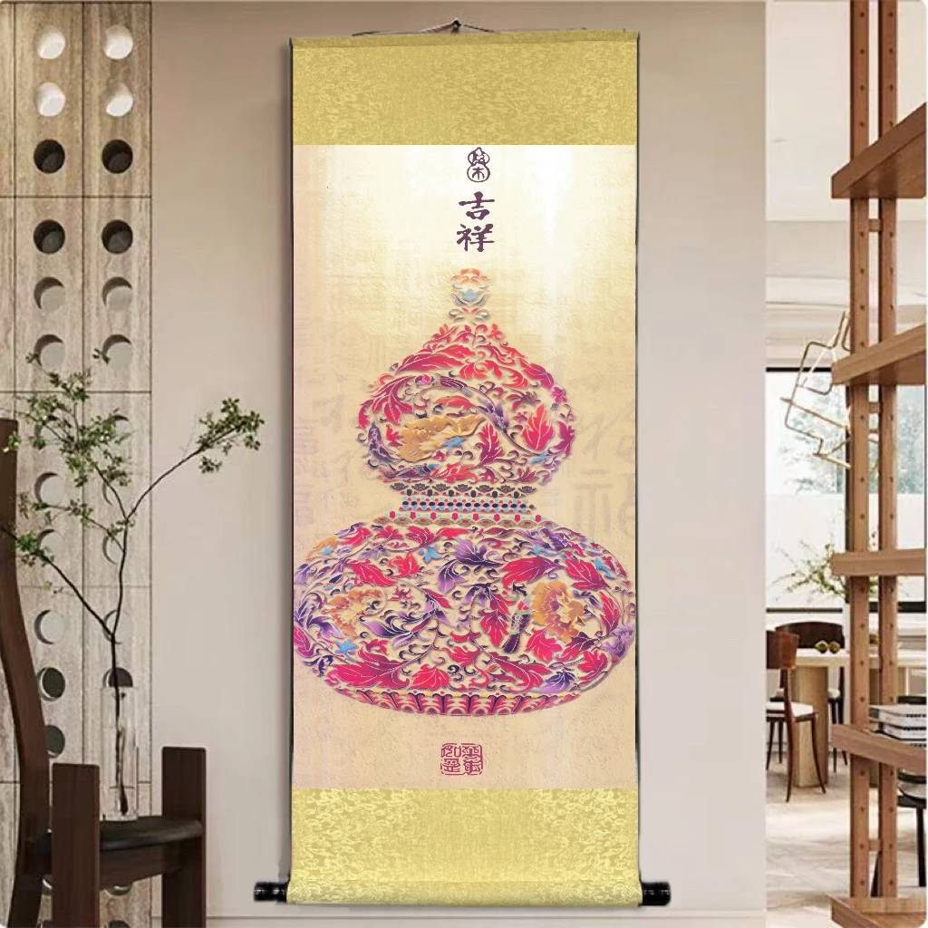 《吉祥 .葫芦》 宽45高140 国画6.1