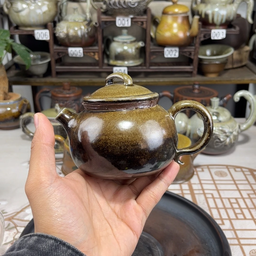 220cc白泥柴烧出尘壶，古法传承裸坯柴烧