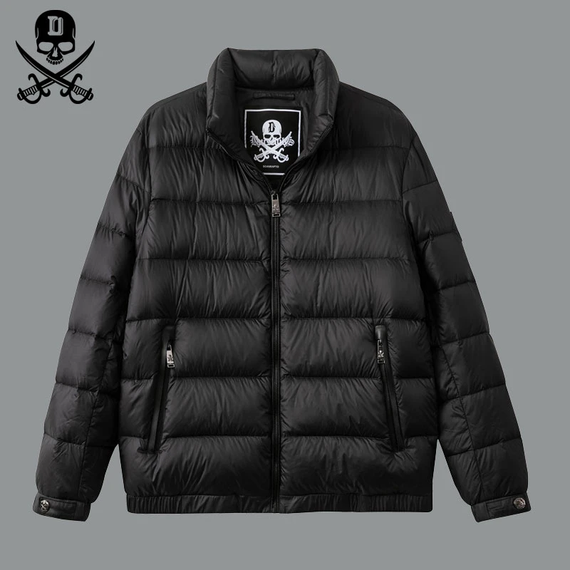 【DA双刀】冬季新款纯色男士轻薄款休闲新国标90白鸭羽绒外套-25919