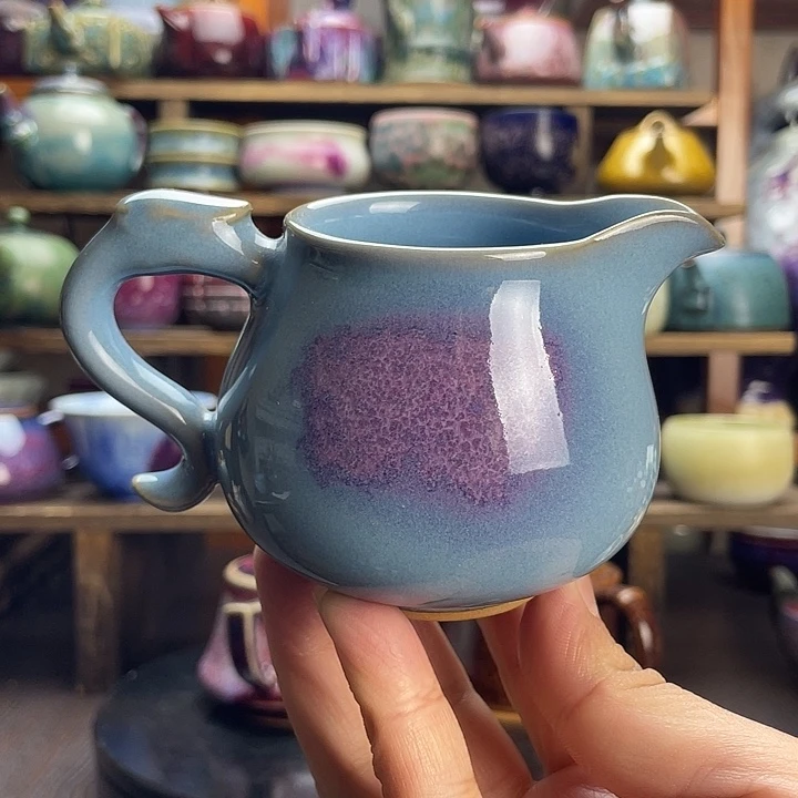 瓷杯子钧瓷窑变公道杯