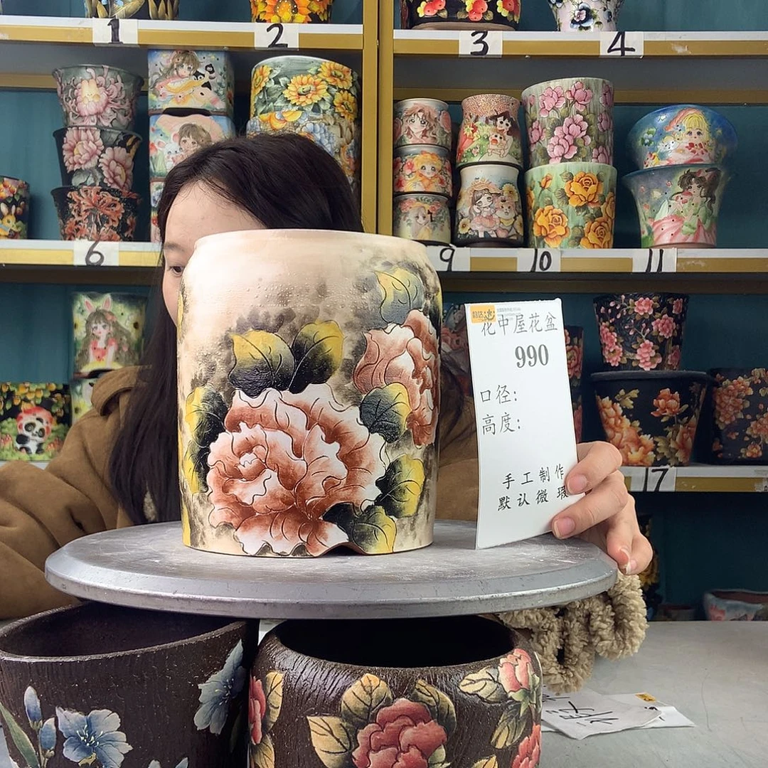 陶景德镇手工花盆990