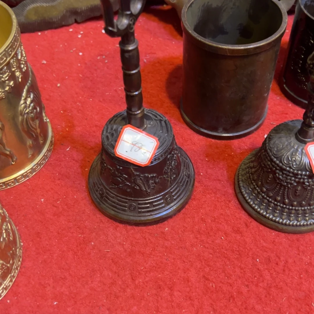 学***禄黄铜摆件，文房摆件