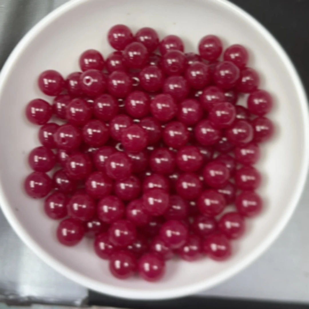 天然珠宝玉石 红宝石HBS8  8mm  2颗（赠弹力线）