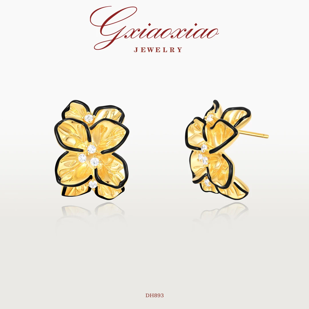 G XIAOXIAO 镀K金【蝴蝶花瓣】 时尚气质优雅花花耳环 DH893