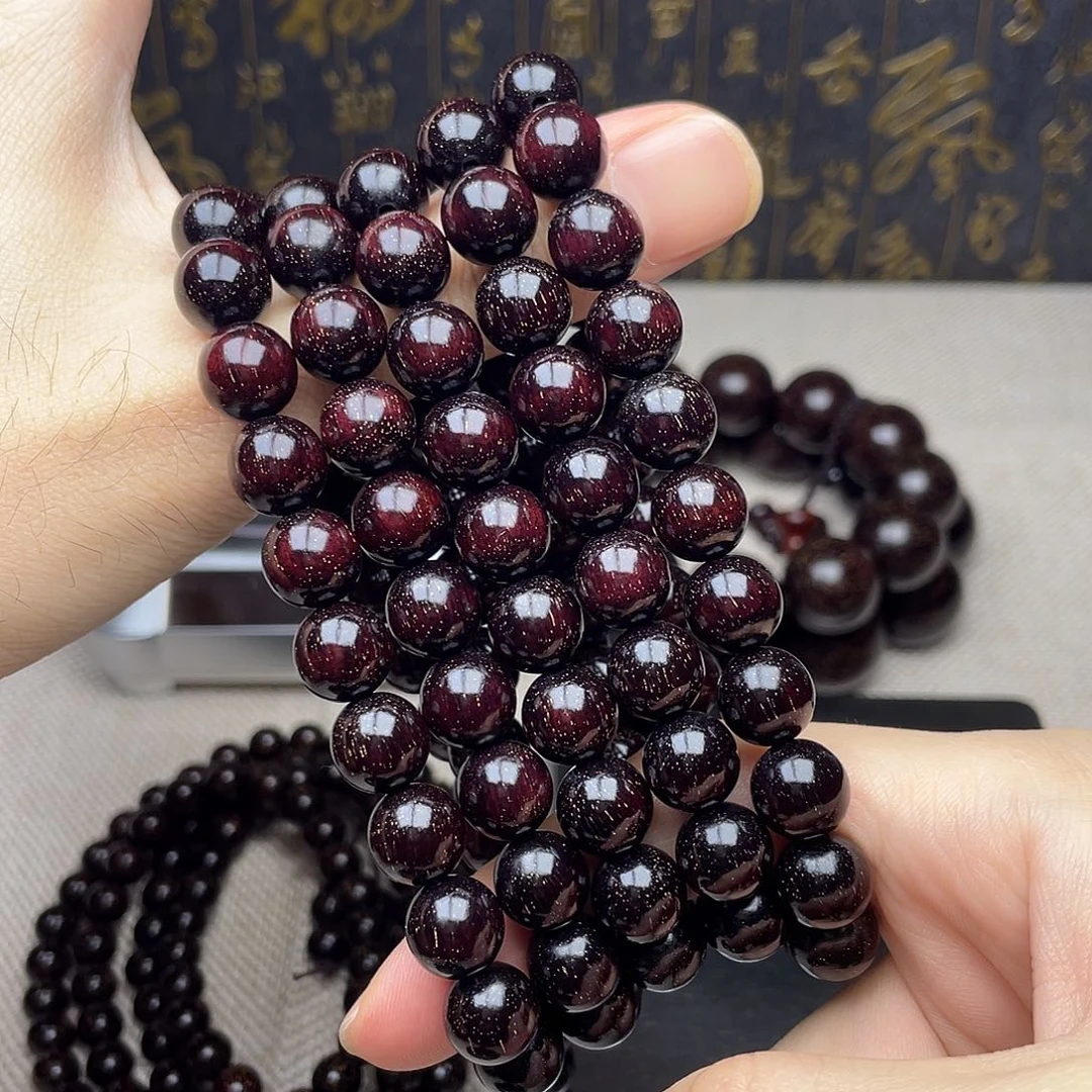 檀香紫檀（小叶紫檀）1.0 108颗 高油密多金星