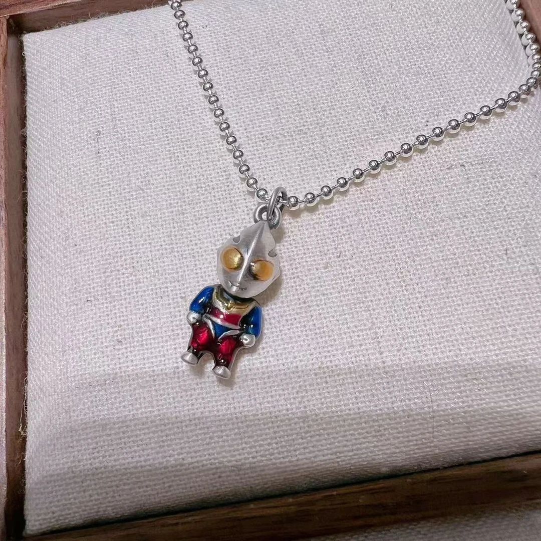 坠链均925银 旺莱 883 奥特曼珠子链男儿童项链L88966304 凤选