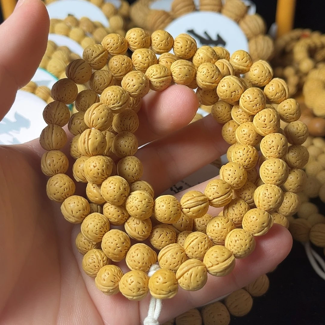 桃核手串10尺寸金豆108脖挂