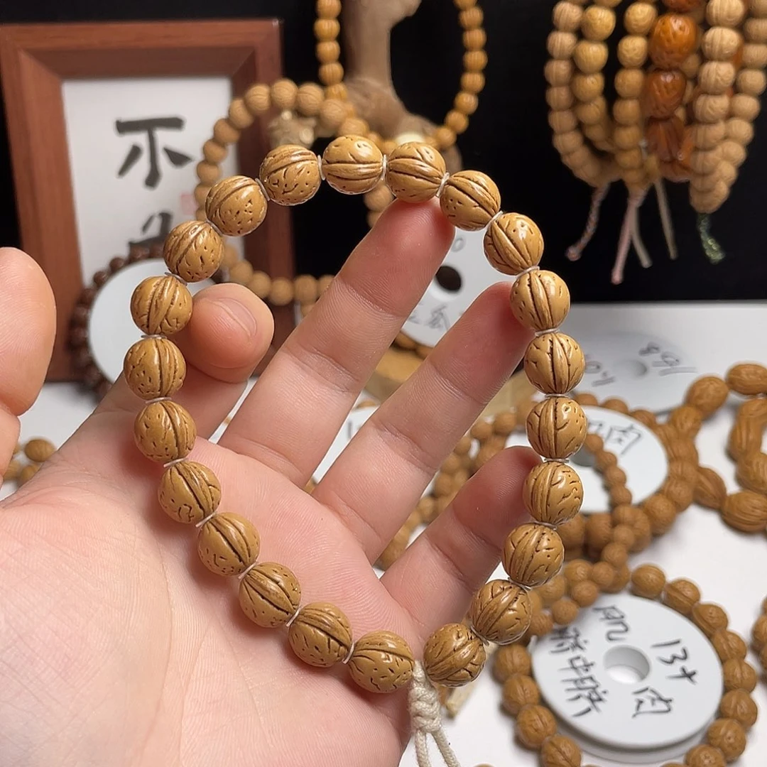手串桃核12小金豆一根筋