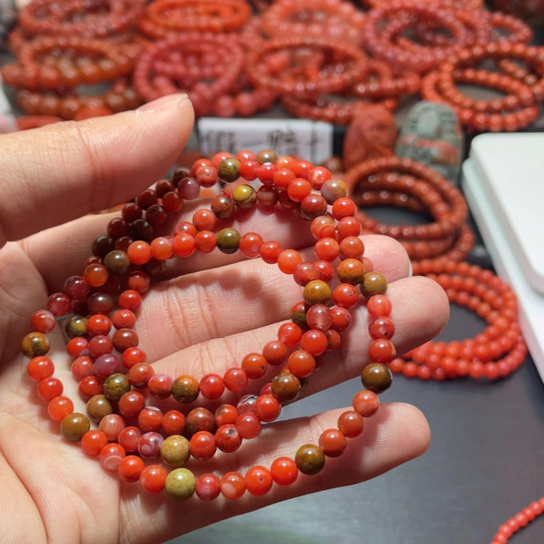 南红玛瑙手链未镶嵌