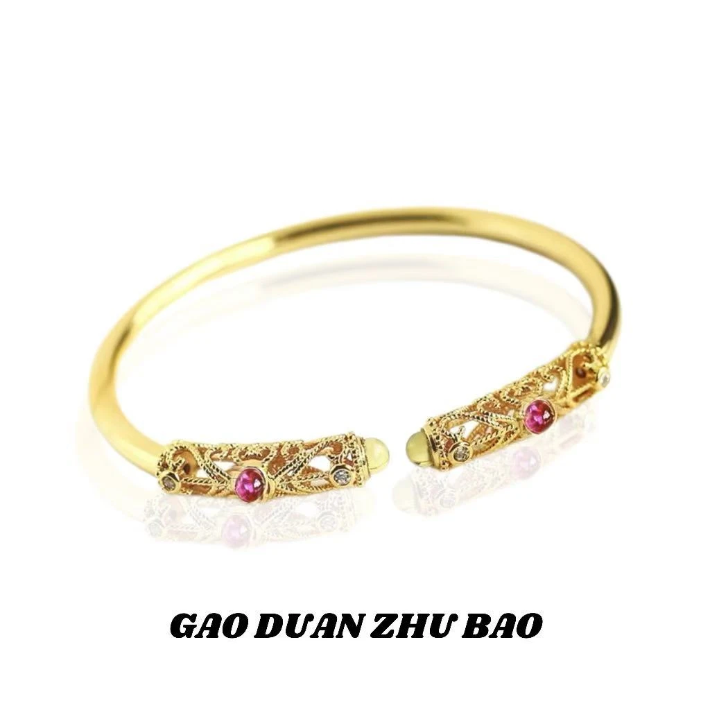 【梵总专属】BM-S160#星光闪耀合金镶嵌素圈蓝珀手镯（可开口）