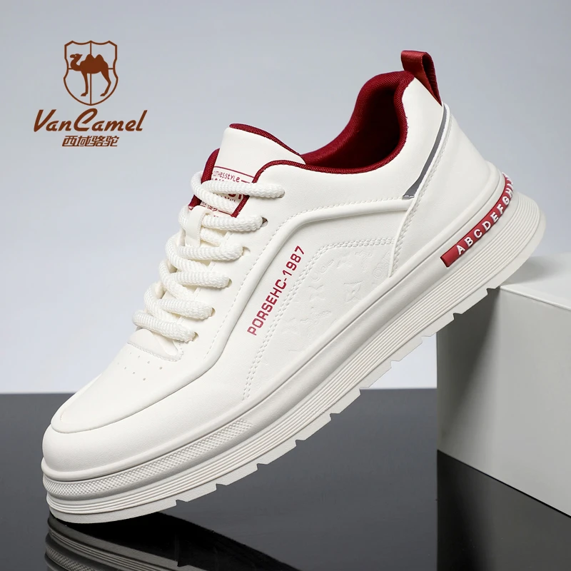 VANCAMEL/西域骆驼男低帮鞋小白鞋潮流秋季休闲板鞋透气百搭男款