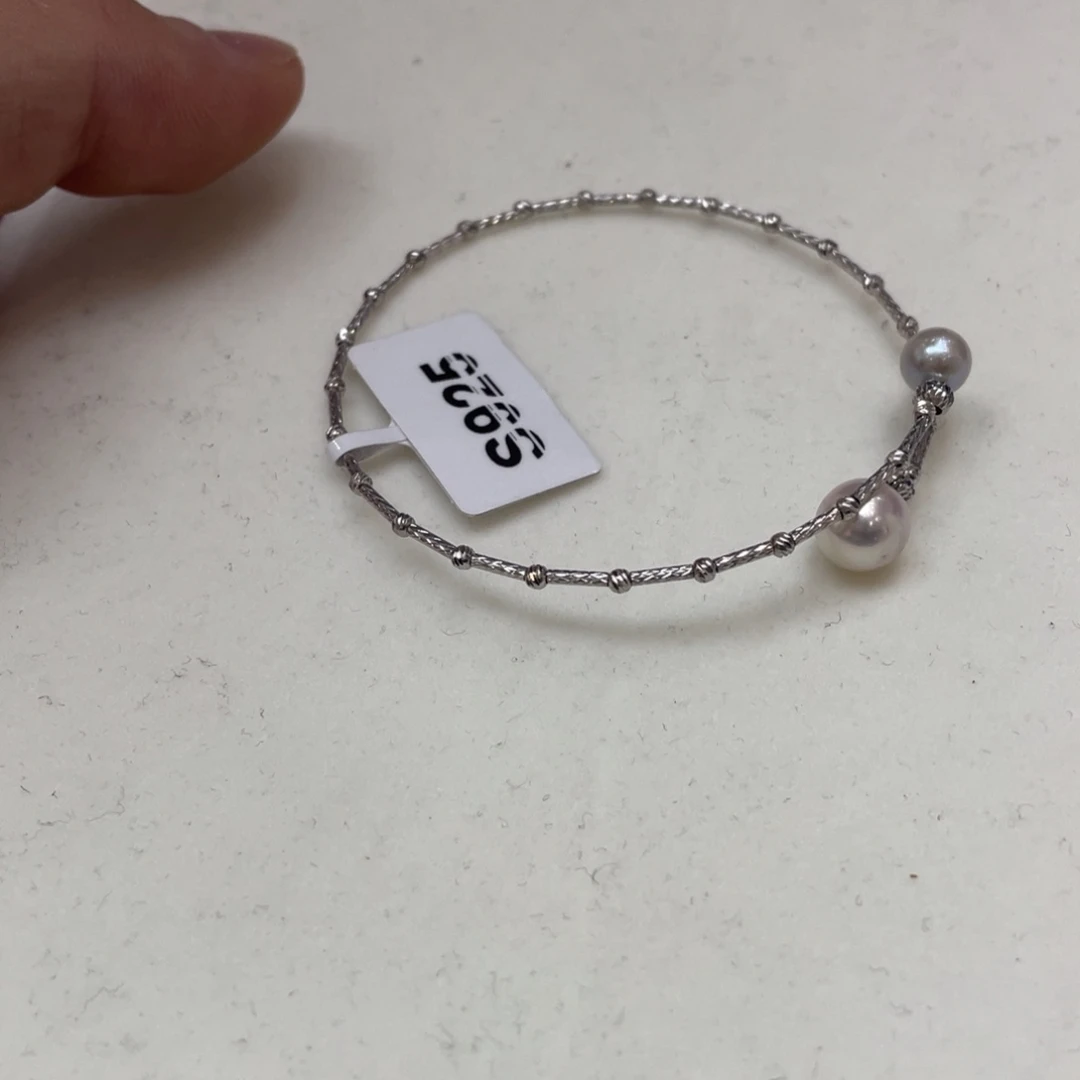 海水珍珠手镯银S925镶嵌