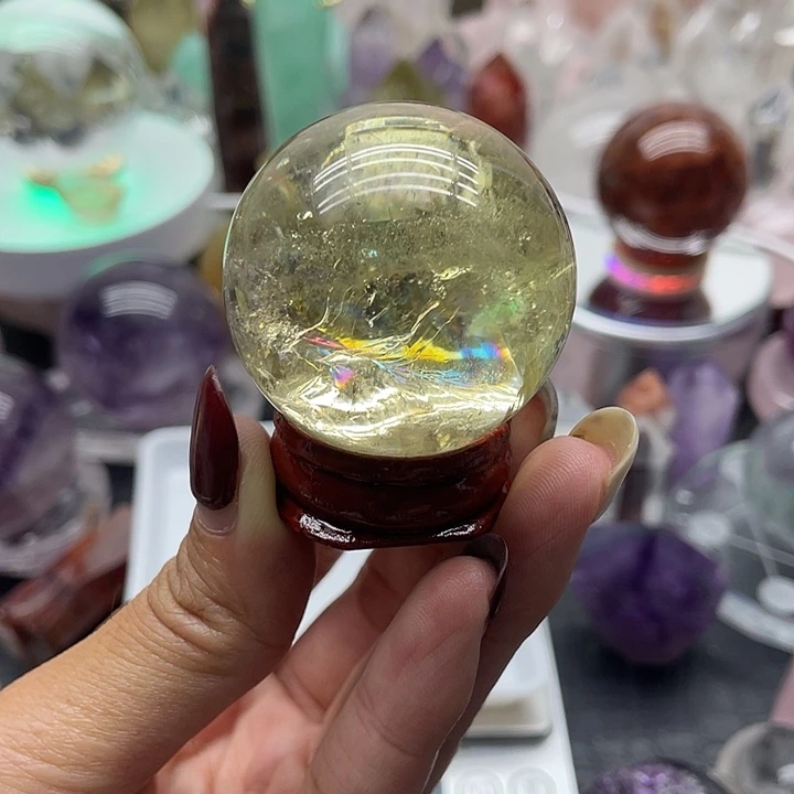 ༃***༂未镶嵌珠宝半成品水晶76黄水晶球