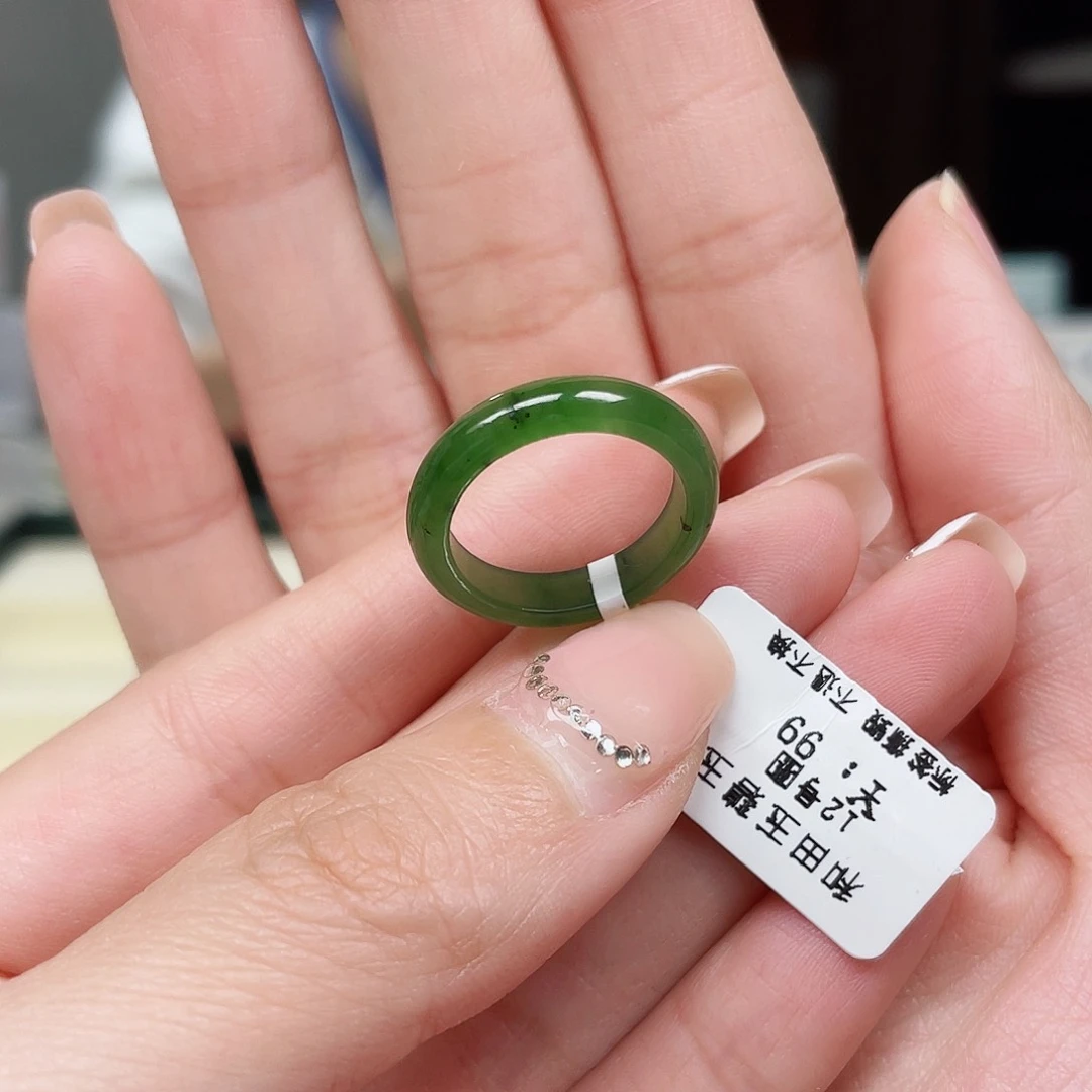 和田玉（碧玉）戒指未镶嵌杨*贝12