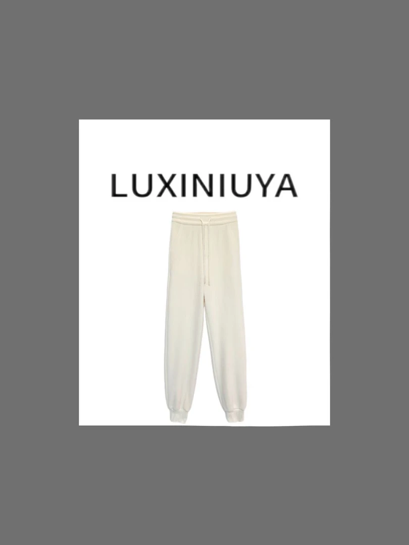 【LUXINIUYA】新款抽绳束脚柔软百搭休闲长裤#QDK009