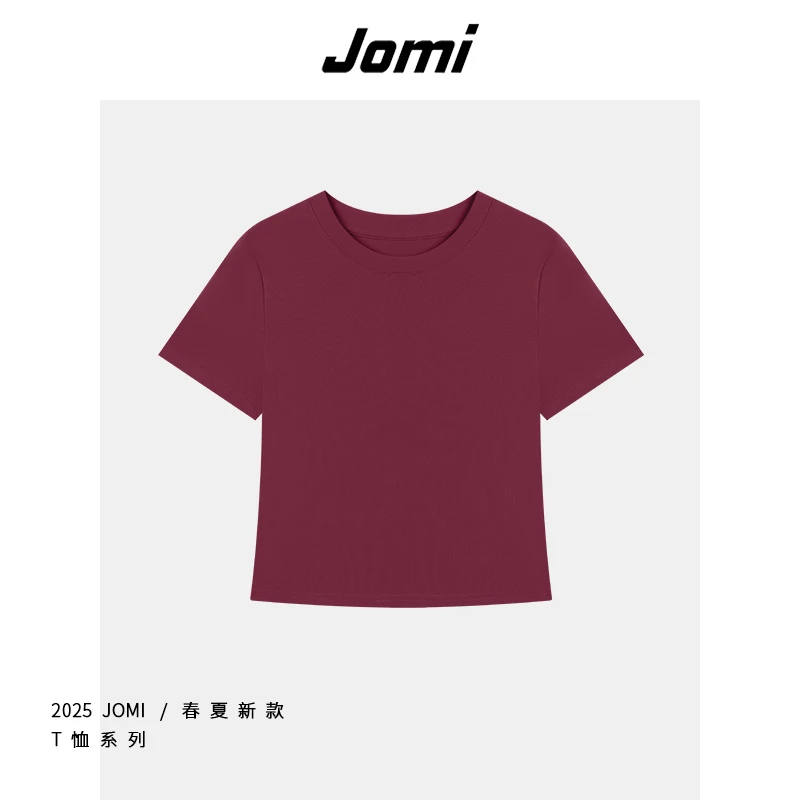 【Leo专属】JOMI基础款纯色短袖T恤气质显瘦上衣J251061短款
