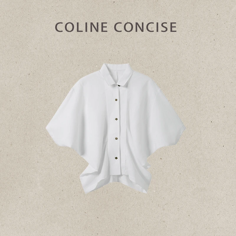 COLINE CONCISE 25SS【周末松弛感】白色衬衫蝙蝠袖休闲上衣88159