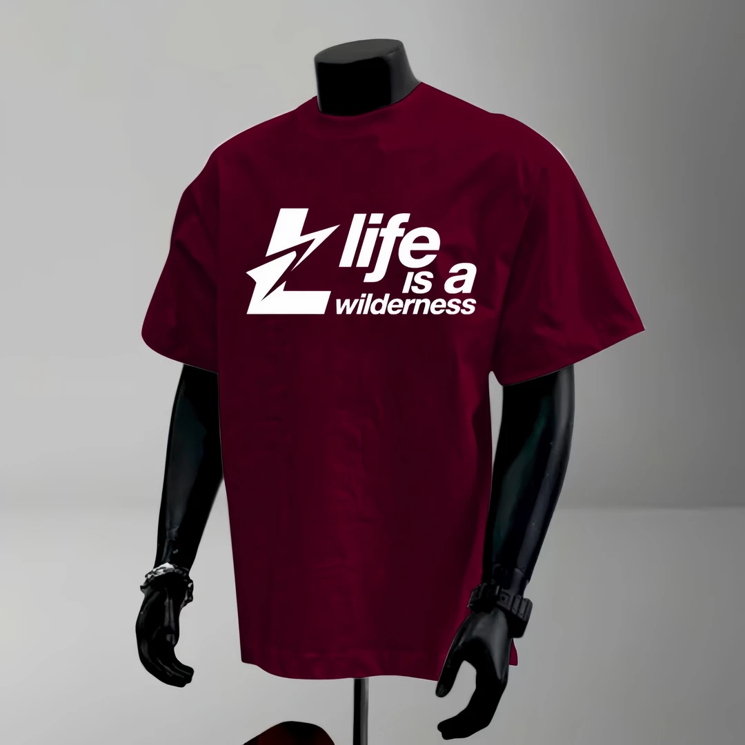 短袖t恤男潮牌夏季宽松五分袖2025年新款网红潮流ins简约印花上衣