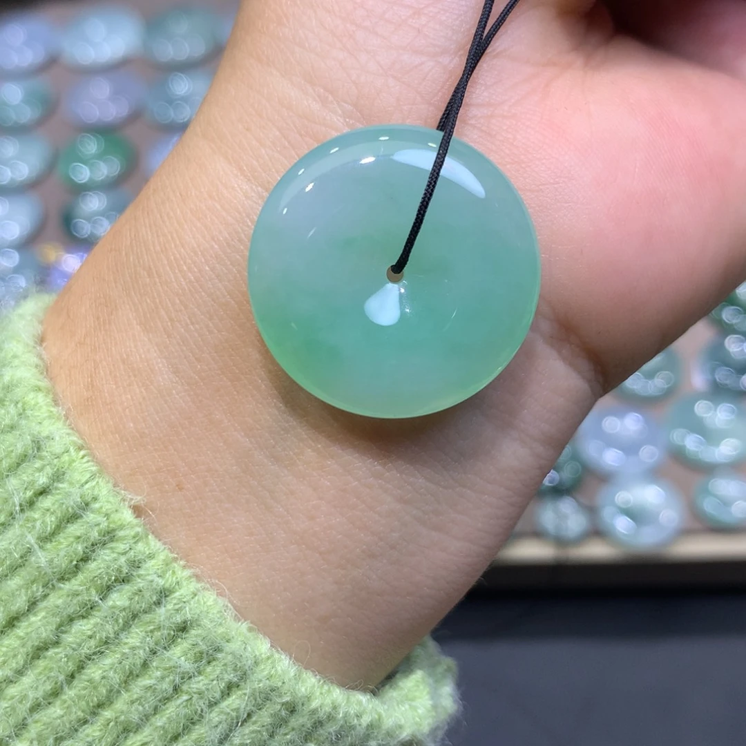 翡翠未镶嵌颈饰平安扣25.7^5.9