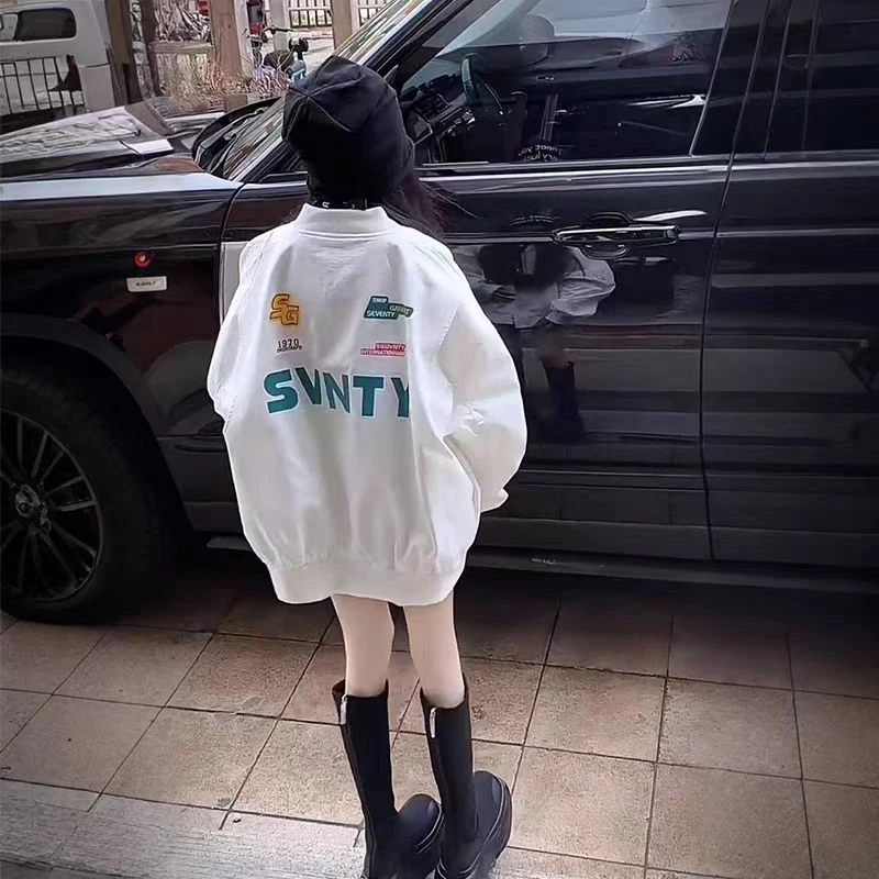 女童春装棒球服外套2025春季新款儿童字母印花夹克衫韩版百搭上衣