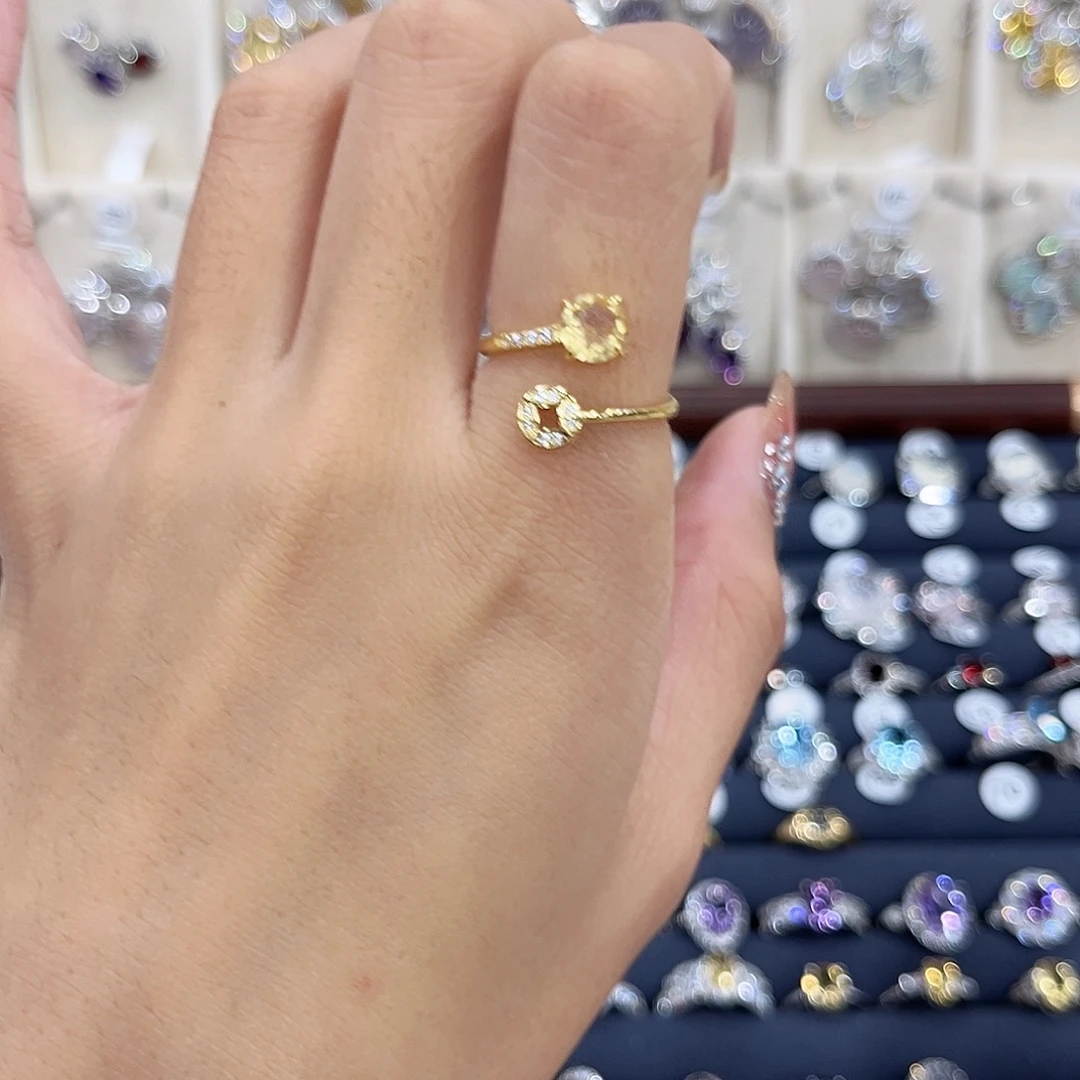 蛇纹石玉银S925镶嵌戒指