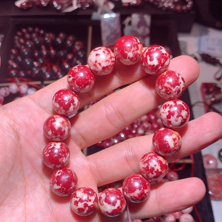 明***王天然辰砂原矿手串
