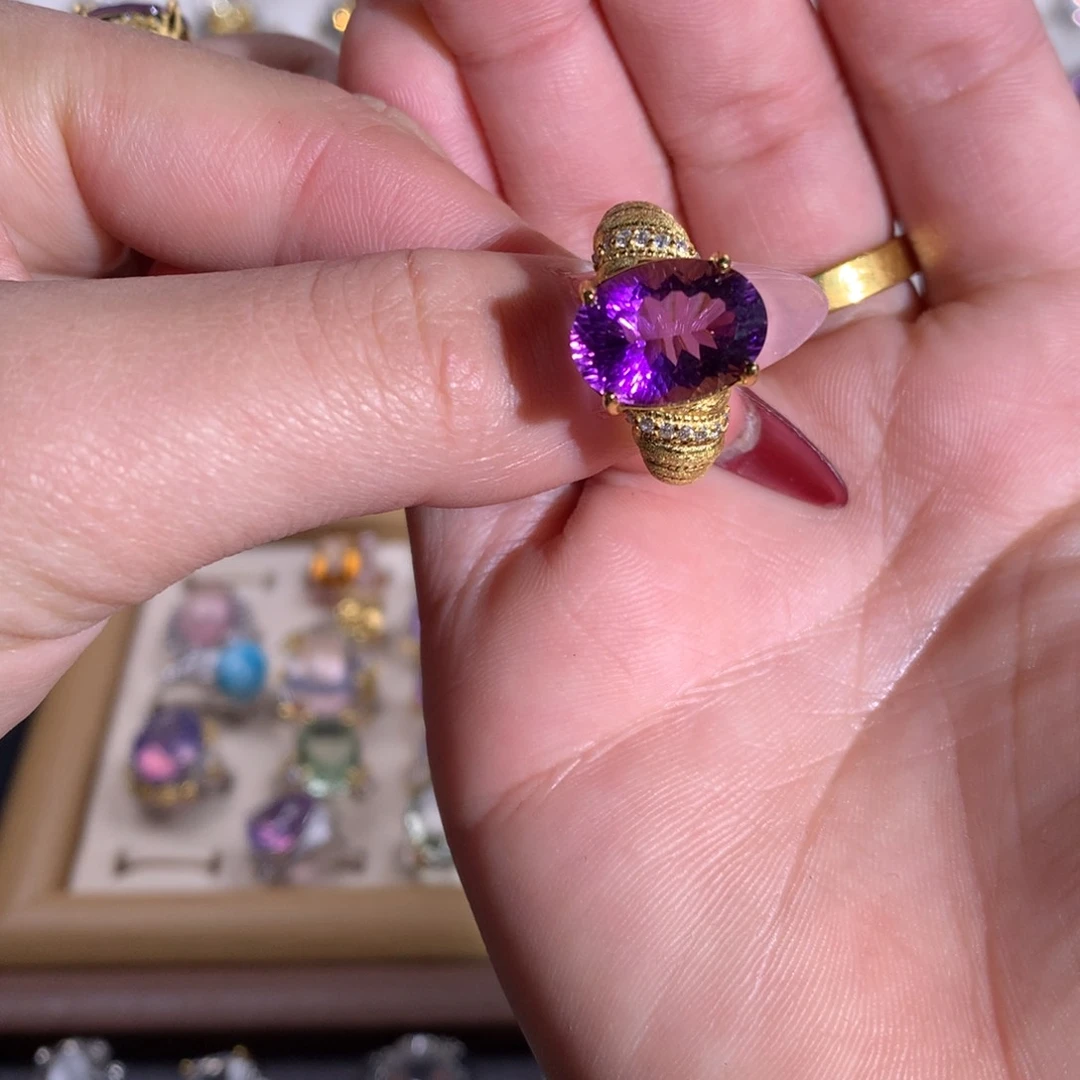 【闪购商品】水晶戒指银S925镶嵌k*戒指