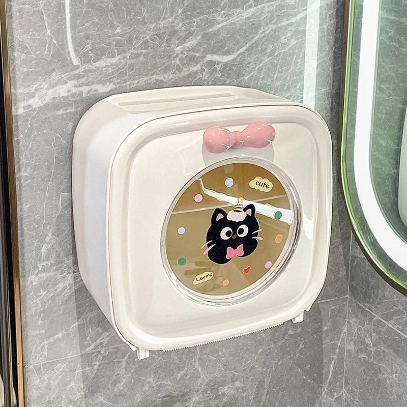 卫生间纸巾盒免打孔高档抽纸卷纸置物架厕所壁挂式厕纸防水收纳盒