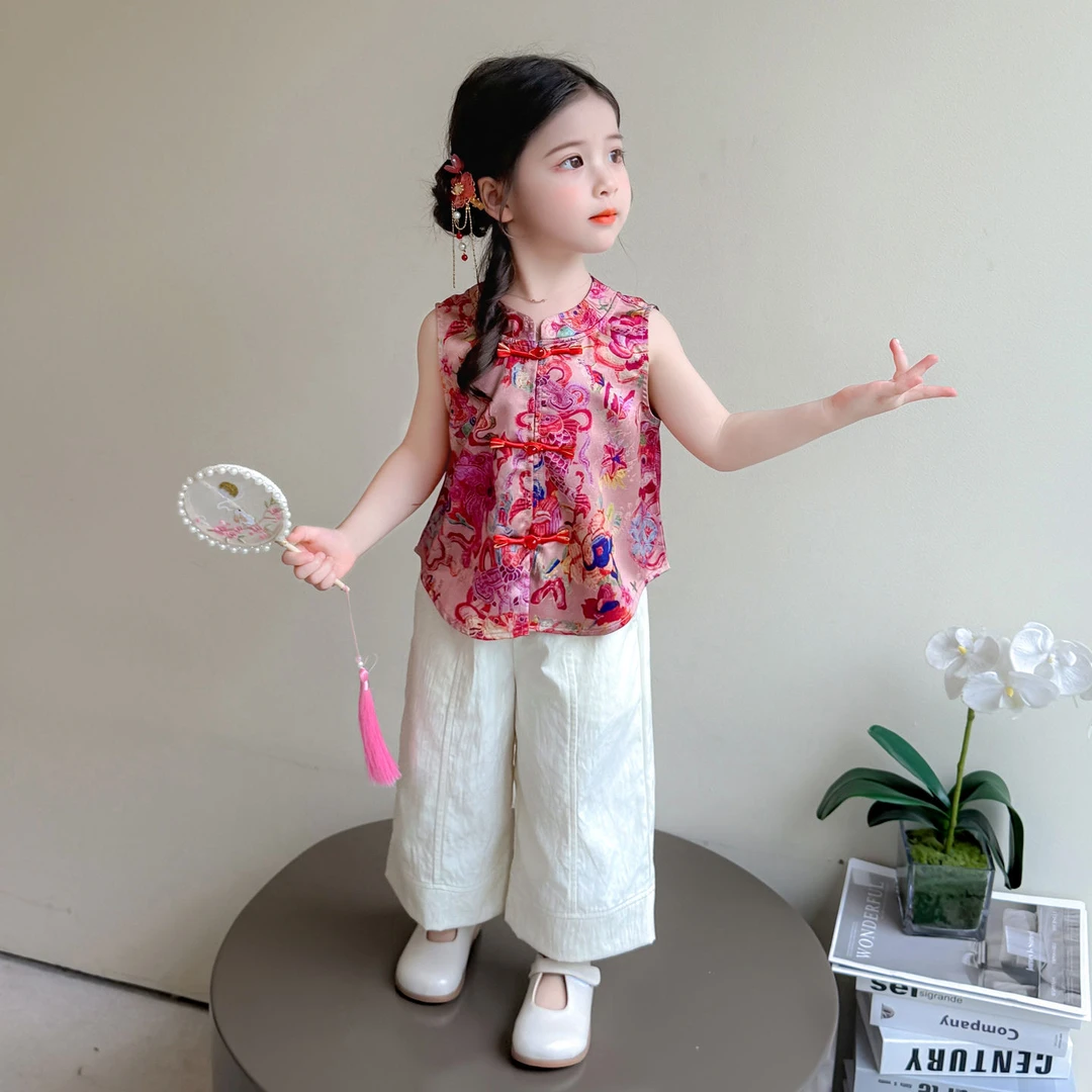 女童国风套装夏季2025新款儿童巨好看夏装汉服宝宝新中式衣服薄款