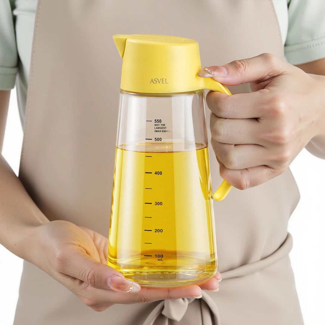 日本ASVEL玻璃油壶自动开合油瓶forma重力家用防漏调味瓶油醋瓶罐