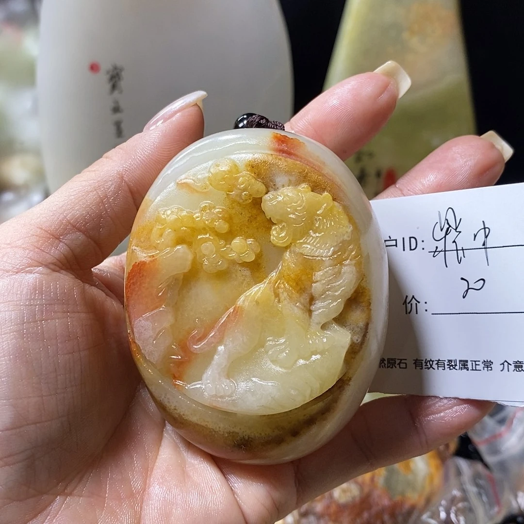 石材鼎****8古青石手把件