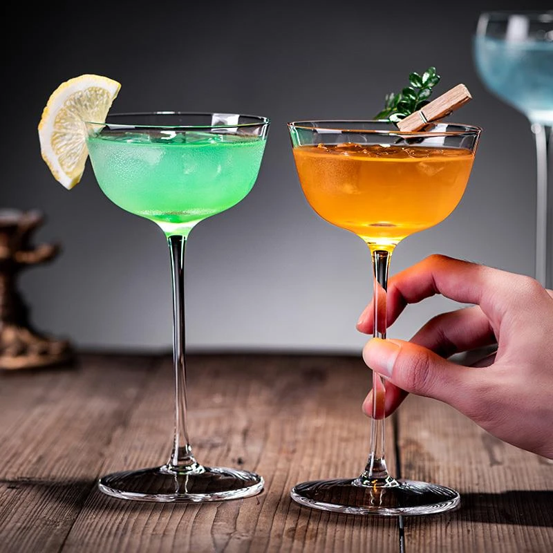 马天尼鸡尾酒杯杯子套装高颜值调酒杯创意酒吧高脚杯子组合套装